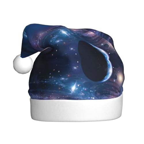 SDFCUMDM Weihnachtsmütze mit Weltraumplaneten-Druck, für Erwachsene, lebendiger Druck und bequeme Passform von SDFCUMDM