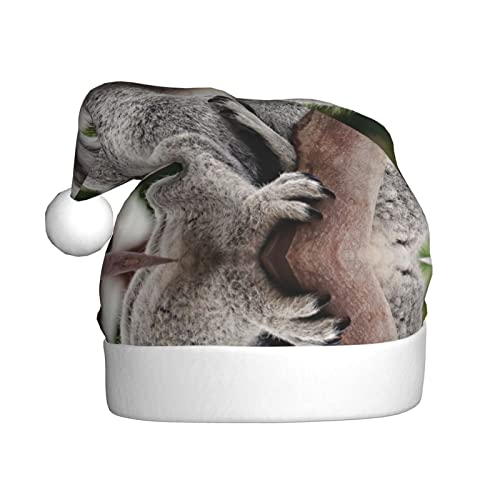 SDFCUMDM Weihnachtsmütze mit süßem Koala-Druck für Erwachsene, lebendiger Druck und bequeme Passform von SDFCUMDM