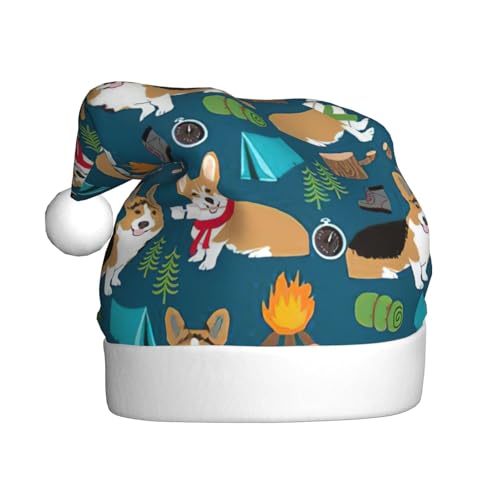 Corgi Weihnachtsmütze mit Weihnachtsmann-Aufdruck, lustige Weihnachtsmütze für Erwachsene, Urlaubsmütze, Accessoire für Weihnachtsfeier von SDFHU