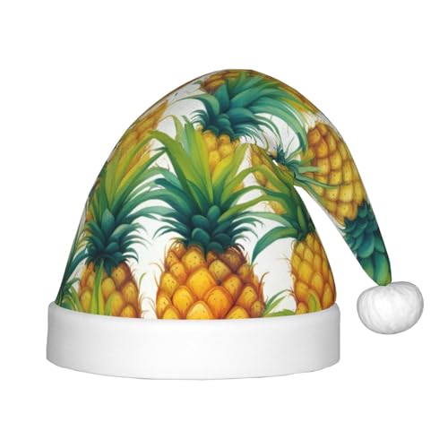 Exotische tropische Ananas-Druck, Outdoor-Weihnachts-Kopfbedeckung, Weihnachtsfeiern, personalisierte Weihnachtsmannmütze, Weihnachtszubehör von SDFHU