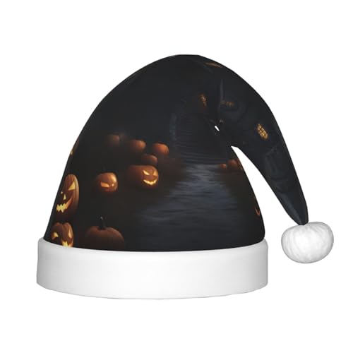 Halloween-Gothic-Druck, Outdoor-Weihnachts-Kopfbedeckung, Weihnachts-Partys, personalisierte Weihnachtsmannmütze, Weihnachtszubehör von SDFHU