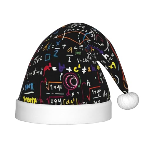 Mathe-Formel-Druck, Outdoor-Weihnachts-Kopfbedeckung, Weihnachtsfeiern, personalisierte Weihnachtsmannmütze, Weihnachtszubehör von SDFHU