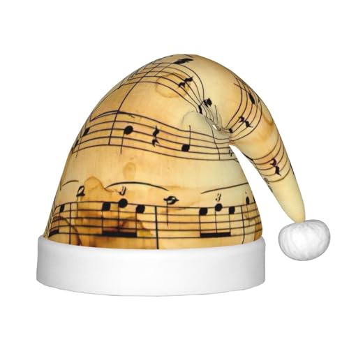 Musiknoten-Druck für den Außenbereich, Weihnachts-Kopfbedeckung, Weihnachtsfeiern, personalisierte Weihnachtsmannmütze, Weihnachtszubehör von SDFHU