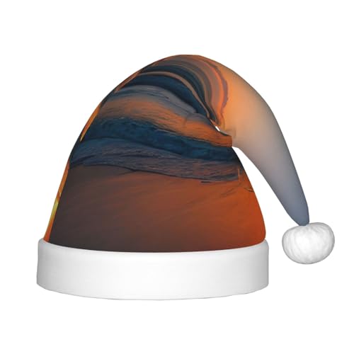 Schöner Sonnenaufgangs-Ozean-Druck, Outdoor-Weihnachts-Kopfbedeckung, Weihnachts-Partys, personalisierte Weihnachtsmannmütze, Weihnachtszubehör von SDFHU