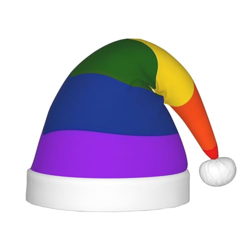 Weihnachts-Kopfbedeckung mit Regenbogen-Flagge, für den Außenbereich, Weihnachtsfeiern, personalisierbar, Weihnachtsmannmütze, Weihnachtszubehör von SDFHU