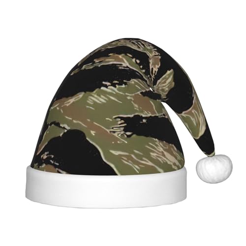 Weihnachts-Kopfbedeckung mit Tigerstreifen, Camouflage-Druck, Weihnachtsmannmütze, Weihnachtszubehör von SDFHU