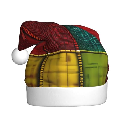 Weihnachtsmütze im afrikanischen Stil, Patchwork-Motiv, lustige Weihnachtsmütze für Erwachsene, Urlaubsmütze, Accessoire für Weihnachtsfeier von SDFHU