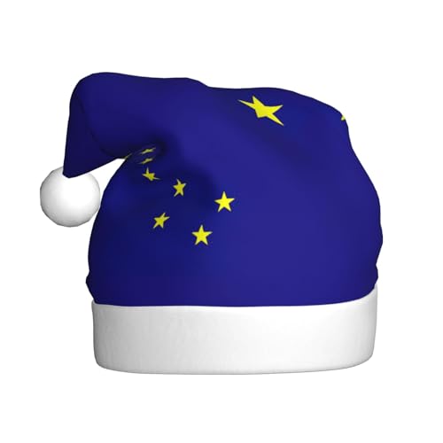 Weihnachtsmütze mit Alaska-Staatsflagge, lustige Weihnachtsmütze für Erwachsene, Urlaubsmütze, Accessoire für Weihnachtsfeier von SDFHU