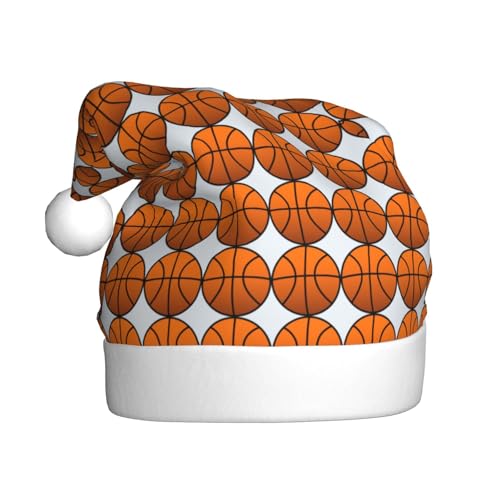 Weihnachtsmütze mit Basketball-Aufdruck, lustige Weihnachtsmannmütze für Erwachsene, Urlaubsmütze, Zubehör für Weihnachtsfeier von SDFHU