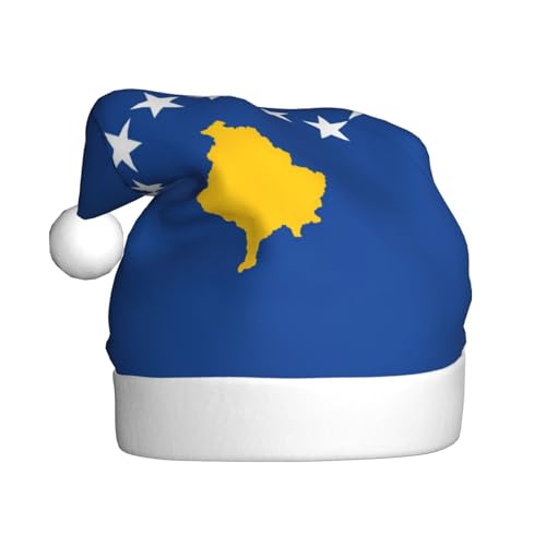 Weihnachtsmütze mit Flagge des Kosovo, lustige Weihnachtsmütze für Erwachsene, Urlaubsmütze, Accessoire für Weihnachtsfeier von SDFHU