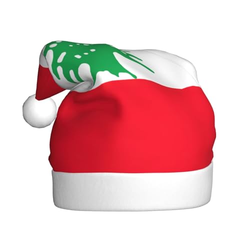 Weihnachtsmütze mit Libanon-Flagge, lustige Weihnachtsmütze für Erwachsene, Urlaubsmütze, Accessoire für Weihnachtsfeier von SDFHU