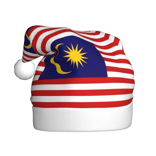 Weihnachtsmütze mit Malaysia-Flagge, lustige Weihnachtsmütze für Erwachsene, Urlaubsmütze, Accessoire für Weihnachtsfeier von SDFHU