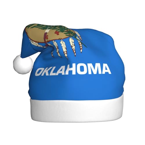 Weihnachtsmütze mit Oklahoma-Flagge, lustiger Weihnachtsmannhut für Erwachsene, Urlaubsmütze, Accessoire für Weihnachtsfeier von SDFHU