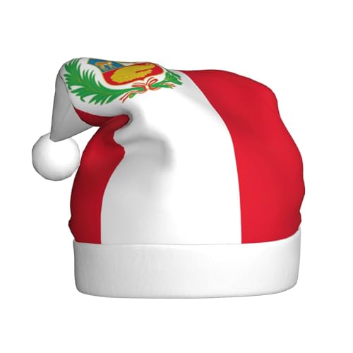 Weihnachtsmütze mit Peru-Flagge, lustiger Weihnachtsmann-Mütze für Erwachsene, Urlaubsmütze, Accessoire für Weihnachtsfeier von SDFHU