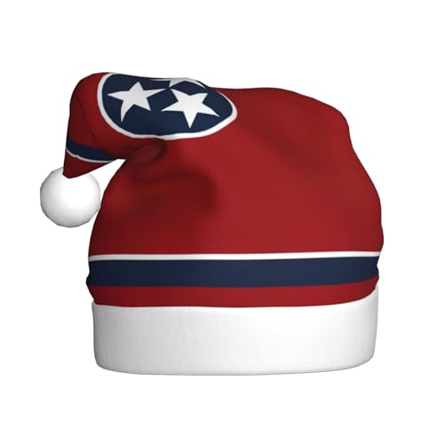 Weihnachtsmütze mit Tennessee-Flagge, lustiger Weihnachtsmannhut für Erwachsene, Urlaubsmütze, Accessoire für Weihnachtsfeier von SDFHU