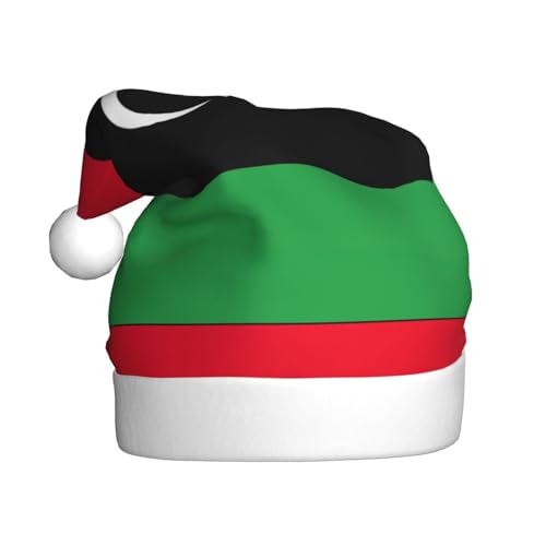 Weihnachtsmütze mit libyscher Flagge, lustige Weihnachtsmütze für Erwachsene, Urlaubsmütze, Accessoire für Weihnachtsfeier von SDFHU