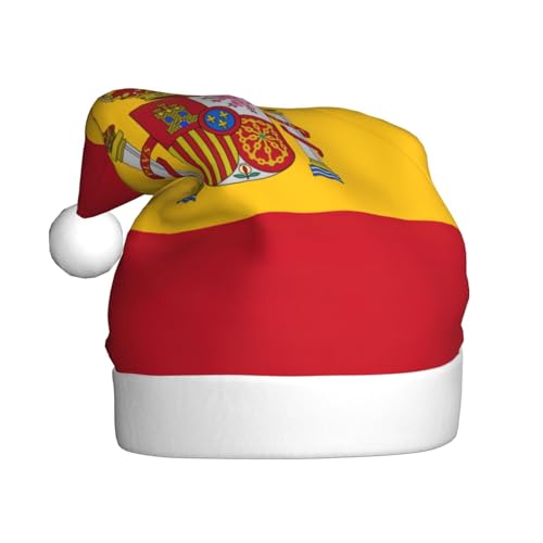 Weihnachtsmütze mit spanischer Flagge, lustige Weihnachtsmütze für Erwachsene, Urlaubsmütze, Accessoire für Weihnachtsfeiern von SDFHU