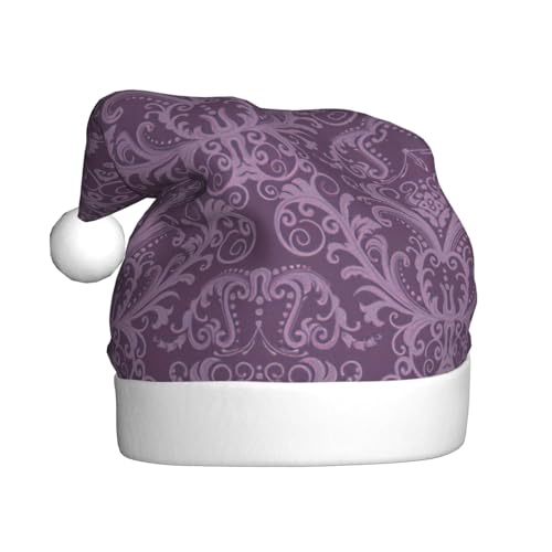 Weihnachtsmütze mit violettem Aufdruck, lustige Weihnachtsmütze für Erwachsene, Urlaubsmütze, Zubehör für Weihnachtsfeier von SDFHU