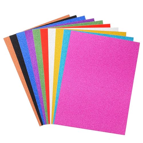 Glitzerpapier zum Basteln 20 Blatt,Bunt Glitzer Papier A4 20 Farben 250g/m² Glitterkarton zum Basteln und Gestalten,Grußkarten Scrapbooking von SDFLKAE