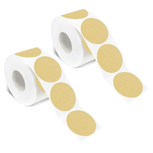 1000 Stk Runde Aufkleber Stickers 25mm Kraftpapier Rolle Etiketten Runde Papieraufkleber Farbkodierung Etiketten Rolle kleine Klebepunkte Kraft für Büro, Markierung von SDFLKAE