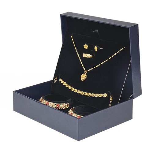 SDGBCXD, Schmuckschatulle aus Samt, zweilagige Schmuck-Organizer-Box, Schmuck-Aufbewahrungsbox for Armbänder, Ohrringe, Halsketten, Ringe, Damen und Mädchen,Schmuckkästchen(C) von SDGBCXD