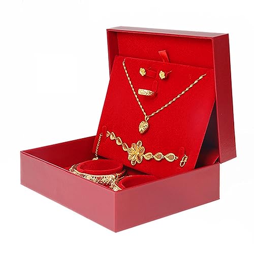 SDGBCXD, Schmuckschatulle aus Samt, zweilagige Schmuck-Organizer-Box, Schmuck-Aufbewahrungsbox for Armbänder, Ohrringe, Halsketten, Ringe, Damen und Mädchen,Schmuckkästchen(D) von SDGBCXD