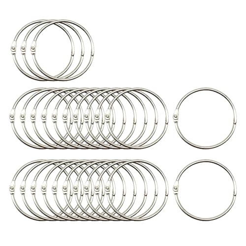 SDKZBFC Bindemittel Ringe 1,2 Zoll/30mm Vernickelte Buchringe aus Metall,Splitter Lose Blätter Schlüsselanhänger Ringe Clips für Karteikarten, Notizbuch,Berichte,Lose-Blatt-Papier, Fotoalben von SDKZBFC