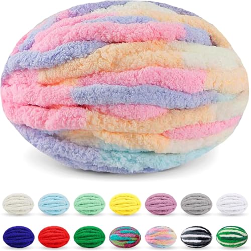 SDNAM Chunky Wolle Zum Häkeln Dickes Garn Dicke Wolle Zum Handstricken Handstrickgarn Decke Stricken Mit Hände Handstrickwolle Armstricken Yarn(2@,10 roll(2500g)) von SDNAM