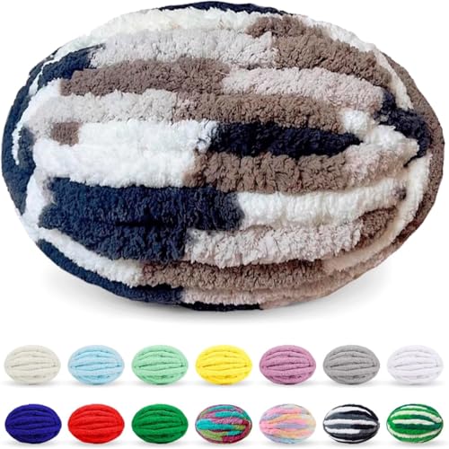 SDNAM Chunky Wolle Zum Häkeln Wolle Zum Häkeln Dickes Garn Dicke Wolle Zum Handstricken Handstrickgarn Decke Stricken Mit Hände Handstrickwolle Armstricken Yarn(8@,10 roll(2500g)) von SDNAM