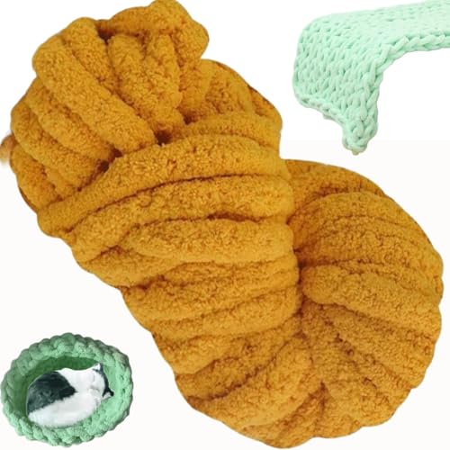 SDNAM Dicke Wolle Garn 250g Sperrige Armstricken oft Arm Knitting XXL Grobstrick Weiches Wollgarn zum Häkeln für Decke Perfekt zum Weben von Haustier Nest Decken(8#,2 roll(500g)) von SDNAM