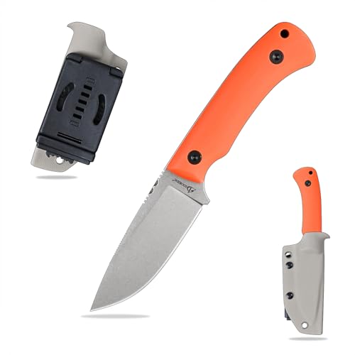 SDOKEDC DC53 Stahl messer Feststehende Klinge Micarta Griff mit Kydex Scheide für Männer Outdoor Camping EDC Survival Jagdmesser (White Stone Wash+G10 Griff) von SDOKEDC