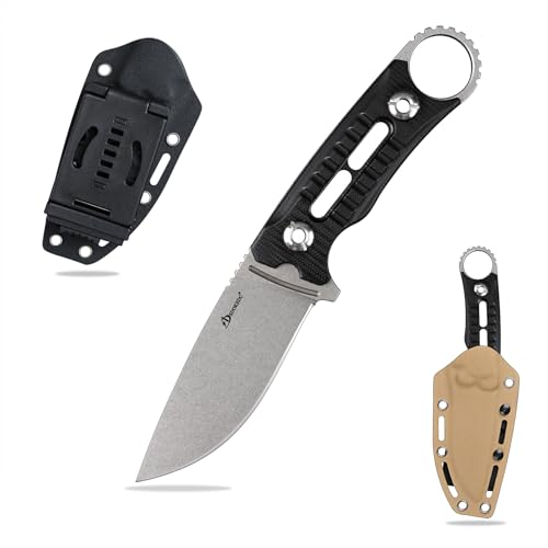 SDOKEDC DC53 Stahl messer Jagdmesser Feststehende Klinge G10 Griff mit Kydex Scheide für Männer EDC Outdoor Camping Survival (Weiß+Schwarz) von SDOKEDC