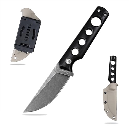 SDOKEDC DC53 Stahl messer Feststehende Klinge G10 Griff mit Kydex Scheide Jagdmesser für Männer EDC Outdoor Camping Survival (Schwarz Schwarz) von SDOKEDC