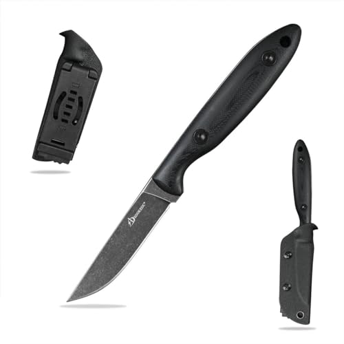 SDOKEDC DC53 Stahl messer Feststehende Klinge mit G10 Griff & Kydex Scheide Jagdmesser für Männer EDC Outdoor Camping Survival (schwarz & schwarz G10 Griff) von SDOKEDC