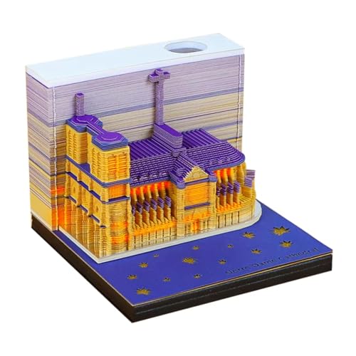 Artsy Blöcke, 3D-Kunst-Memo-Block, Kreativität, antihaftbeschichtet, Notre Dame de Paris, Modell-Papierskulptur, 3D-Haftnotizen, handabreißbarer Notizblock, Papierschnitzerei, Schreibtisch-Dekoration von SDSHSHOL