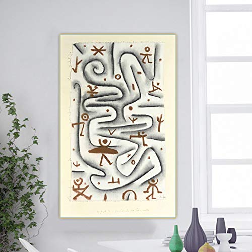 Paul Klee《Gelände der guten Laune》Leinwand Ölgemälde Kunstwerk Druck Poster Drucke Bild Wanddekor Home Wohnzimmer 70x100cm Rahmenlos von SDVIB