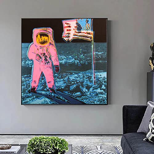 SDVIB Andy Warhol Works Leinwand Gemälde Moonwalk Astronaut Poster und Drucke Wandkunst Bilder für Wohnzimmer Dekoration 30x30cm Rahmenlos von SDVIB