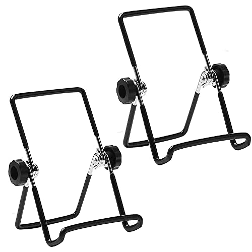 SEABABOO 2PCS Staffelei Bilderrahmen Stand Tellerständer Einstellbar Tellerhalter Metall Tellerständer Ständer Eisen Staffelei Display Verstellbar Faltbar für die Anzeige von Fotos Bild Kochbuch von SEABABOO