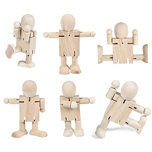 SEABABOO 6pcs Figuren Holzfiguren FigurenHolz Puppen Holzfiguren Unvollendete Holz Figuren DIY Holzfiguren Hochzeit für Geburtstag Peg Puppen Holz Figuren zum bemalen DIY Geburtstagsmalerei Basteln von SEABABOO