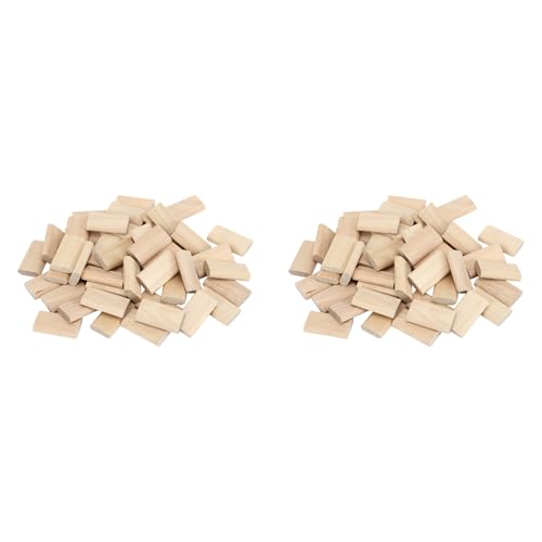 100 Stück Buchenholz-Domino-Zapfen, 8 X 40 Mm/0,31 X 1,57 Zoll, Lose Zapfen, Holz-Einfügungsblöcke, Holzdübelblöcke, Holzbearbeitungszubehör für die Positionierung von SEAFRONT