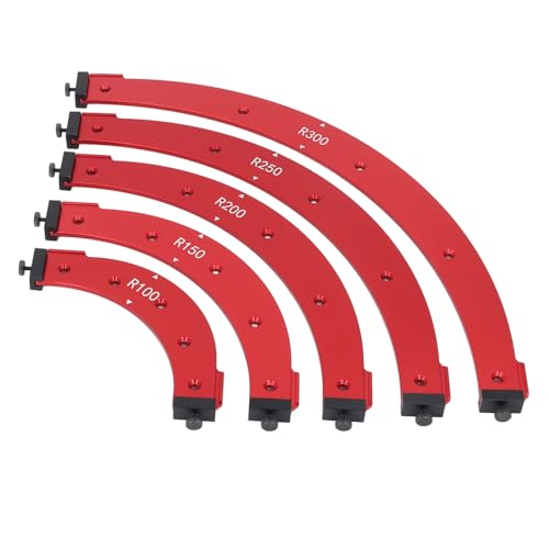 5-teiliges Set mit Runden Ecklehren-Schablonen, Radius-Schablonen-Fräser-Schablone, Aluminiumlegierung, Bogenwinkel-Positionierungsschablone von SEAFRONT