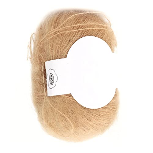 Angora-Wollgarn, Weiches, Dünnes Angora-Mohair-Garn, Beliebtes Mehrfarbiges Mohair-Garn, Langes Woll-Strickgarn für DIY-Stricken (18 Khaki) von SEAFRONT