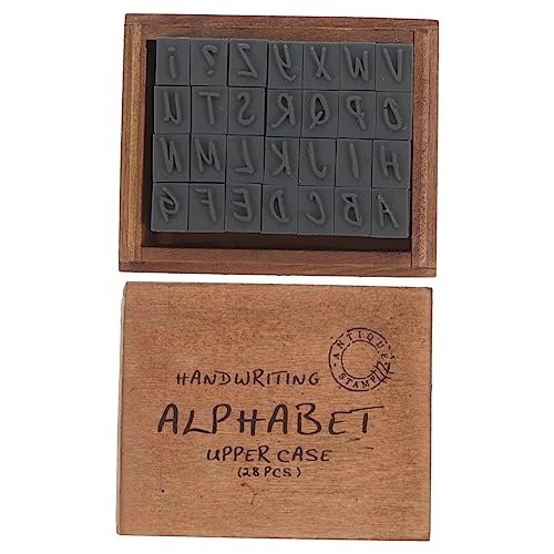 SECFOU 1 Satz Vintage-Briefsiegel Prägestempel Stempel für das Handwerk Alphabet-Stempel scrapbooking-stempel scrapbook stempel stamp Mini-Briefmarken Kleine Holzstempel zum Basteln von SECFOU