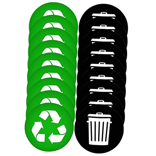 SECFOU 1 Satz selbstklebende Recycling-Aufkleber wasserdichtes Recycling-Schild Aufkleber für Müllklassifizierungszeichen Abfalltrennung Sticker Recycling Aufkleber Etiketten recyceln PVC von SECFOU