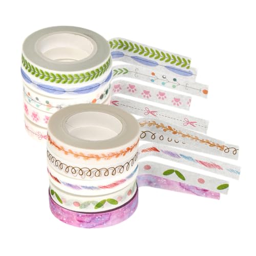 SECFOU 10 Rollen Washi-tape Dekoratives Bastelband Planerband Diy Klebeband Druckband Dekorative Klebebänder Tagebuchband Aufkleber Zum Basteln Notizbuch Diy Washi Tape Japanisches Papier von SECFOU