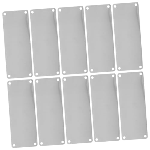 SECFOU 10er Set Namensschilder Zum Selbermachen Gravur Leere Schilder Metallschild Rohlinge Multifunktional DIY 7x2 Cm Silber Für Büro Und Veranstaltungen von SECFOU