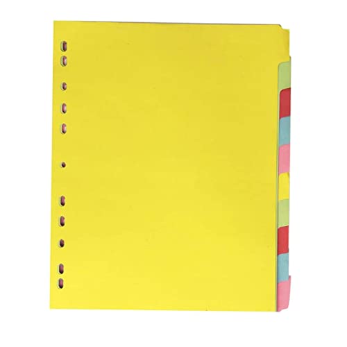 SECFOU 12 Farbige Tab Trenner Für A4 Ordner Klassifizierte Etiketten Zur Optimalen Organisation 11 Loch Design Für Fächer Und Ordnungsmappen Ideal Für Büro Und Schule von SECFOU