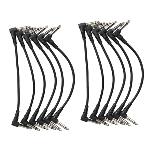 SECFOU 12St Effektkabel Gitarrenparts Audioverbindungskabel Gitarren-Patchkabel gitarrenkabel guitar cable Anschlusszubehör für Musikinstrumente Teile von Musikinstrumenten PVC Black von SECFOU