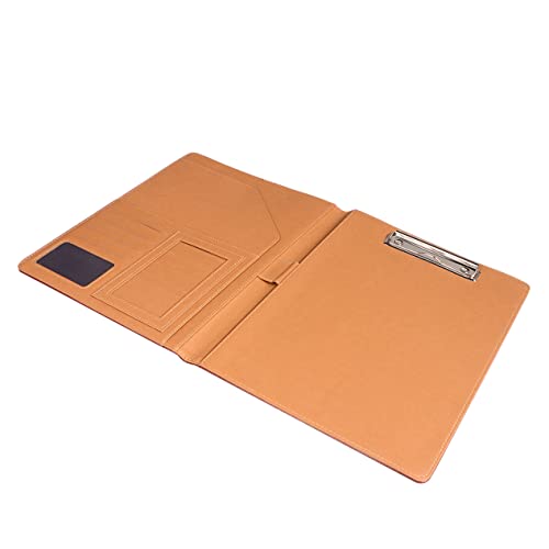 SECFOU 1Stk Ordner aus Leder Portfolio-Ordner Dateiordner Business-Präsentationsmappe A4 Padfolio-Organizer aktenkoffer aktentaschen Aktenordner Ordner mit Präsentationsunterlagen Brown von SECFOU