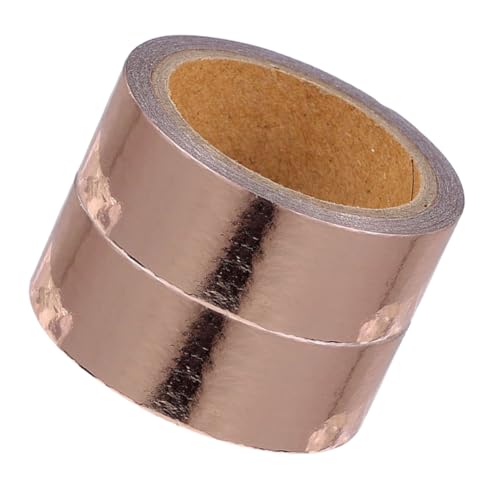 SECFOU 2 Rollen Goldfolienband Dekor selbstklebende DIY-Klebebänder Grafikband Roségold tuchent decor deko tisch goldene deko Washi-Tape-Ästhetik Washi-Tape-Aufkleber Japanisches Papier von SECFOU